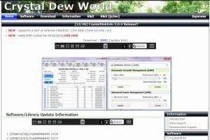 Crystal Dew World website in 2008