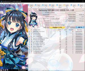 CrystalDiskInfo Shizuku edition with drive health readings